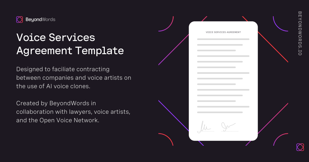 We're helping AI voice actors get a better deal with a ground-breaking legal template
