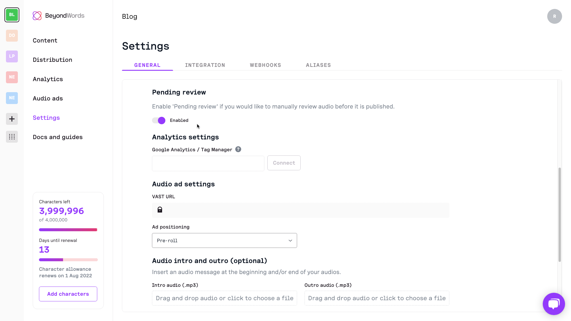 Changelog: Aliases, pending review, ad positioning & more